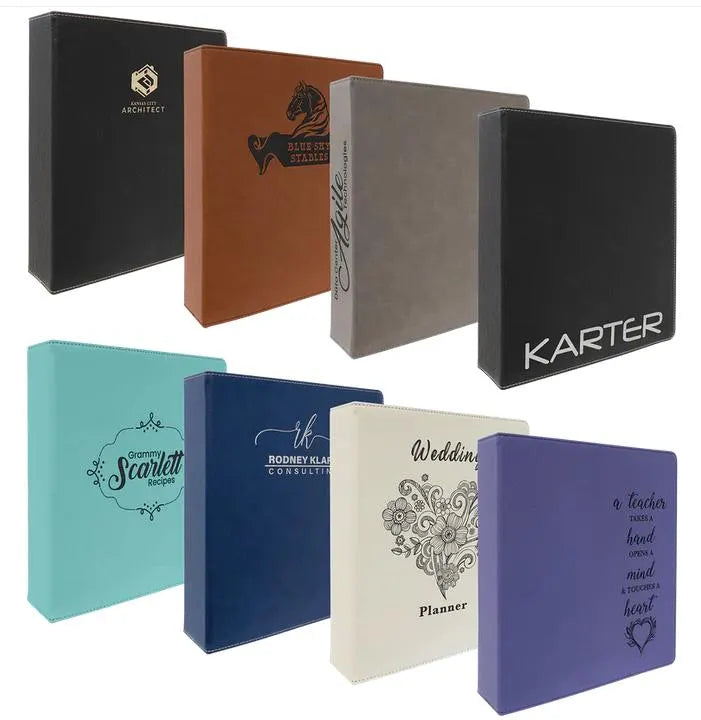 Personalized 2" Leather 3-Ring Binder- Durable Organizer for Professionals & Executives , office, showroom floor, Trade Show and Bulk Order