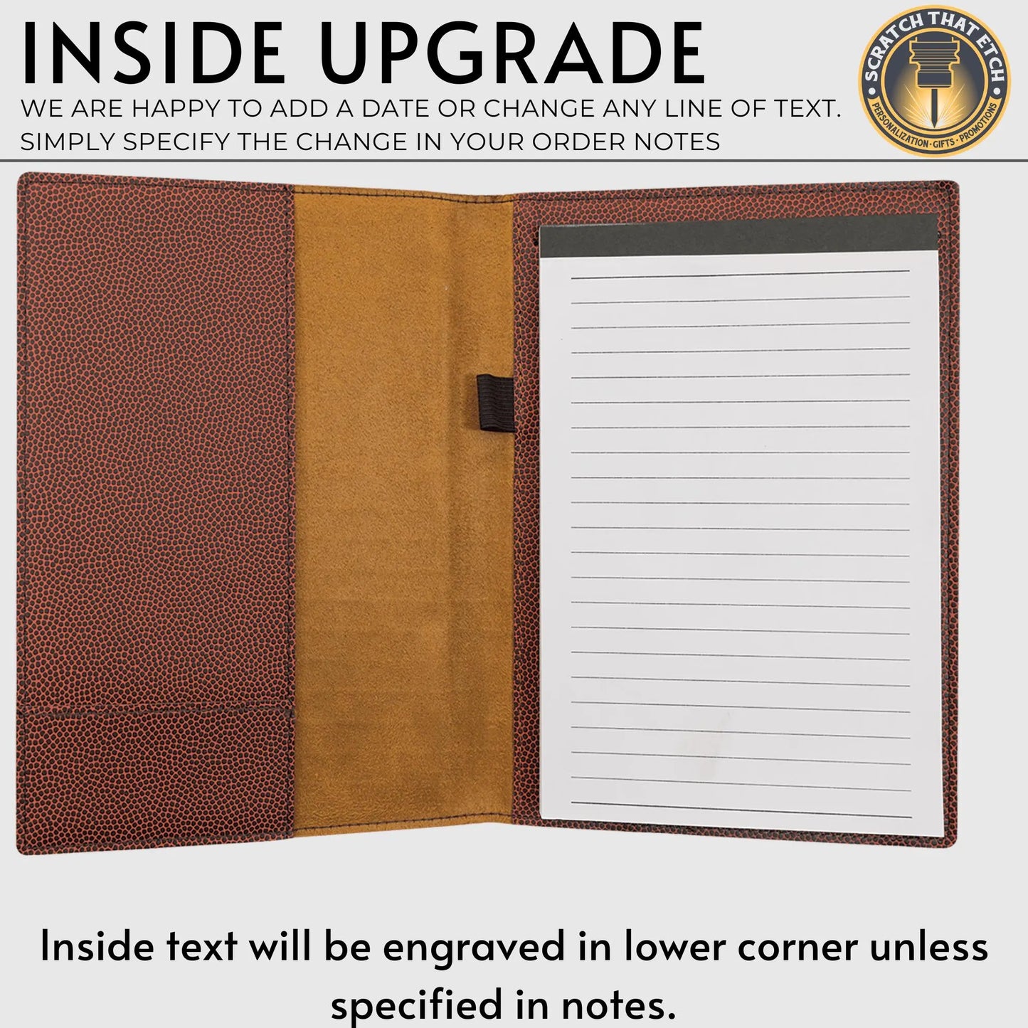 Basketball 9 1/2 x 12" Leather Portfolio, Custom Basketball Leather Book, Professional Organizer, Custom Basketball Gifts, Coach Gift | Bulk Order