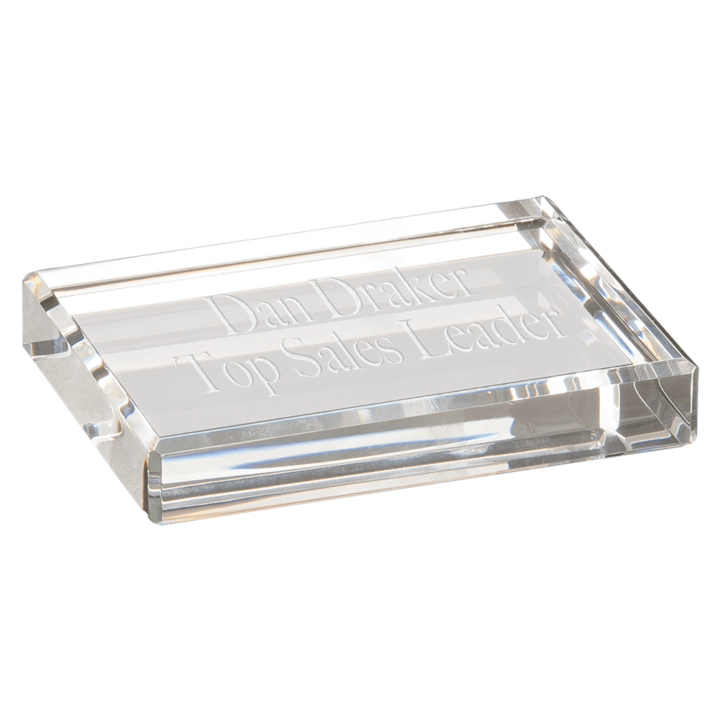 Elevate Your Recognition with Custom Crystal 4" x 3" Rectangle Paperweight - Perfect for Businesses, Events, and Employee Awards! | Bulk Order