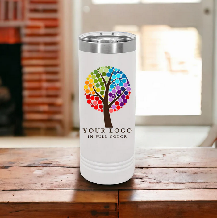 Custom Insulated Skinny Tumbler 22oz - Stainless Steel Drinkware for your Company, Teams, Schools, & Groups | Hot-Cold Drinks Bulk Orders