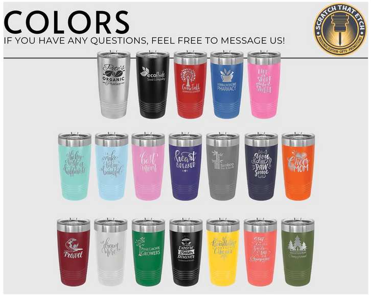 Custom Insulated Tumbler - Stainless Steel Drinkware for your Company Teams Schools & Groups | Perfect for Hot Cold Beverages | Bulk Orders