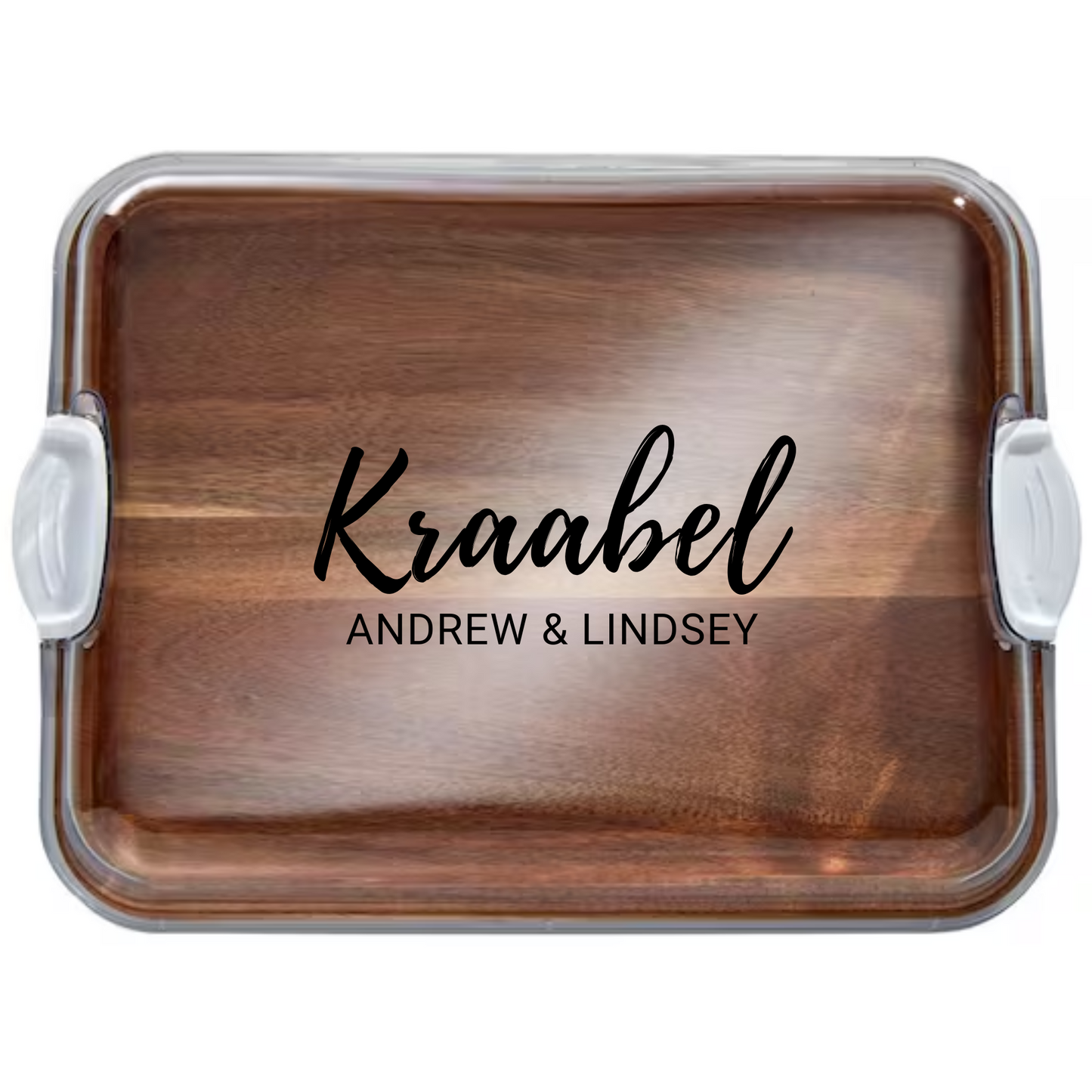 Customizable Farberware Build-a-Board - 11" x 14" Acacia Serving/Charcuterie Board with Clear Top