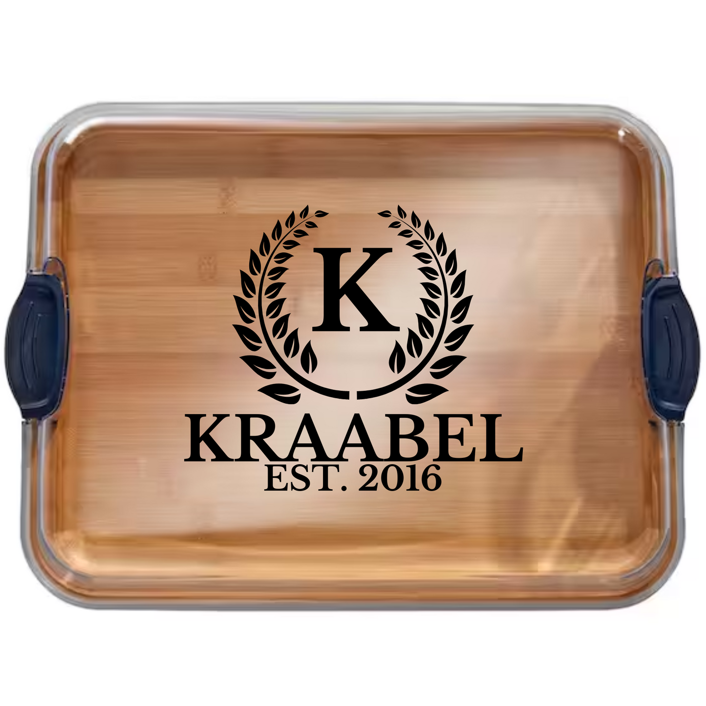 farberware 11" x 14" bamboo build-a-board with secure snap lid for see-through showcase of food - customizable quality serving board perfect for any occasion