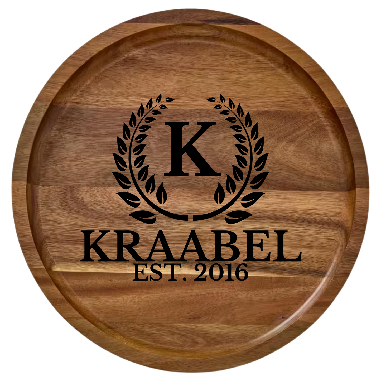 Shopify Farberware 14" Round Build-A-Board - Customizable Acacia Cutting Board with Secure Snap Lid and See-Through Top for Showcasing Food