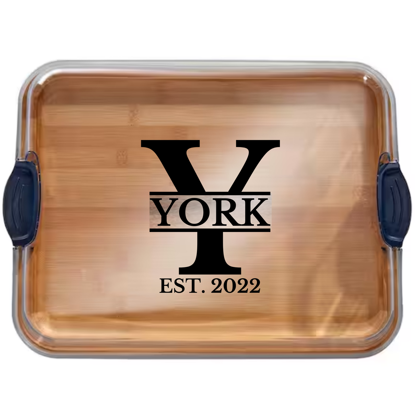 farberware 11" x 14" bamboo build-a-board with secure snap lid for see-through showcase of food - customizable quality serving board perfect for any occasion