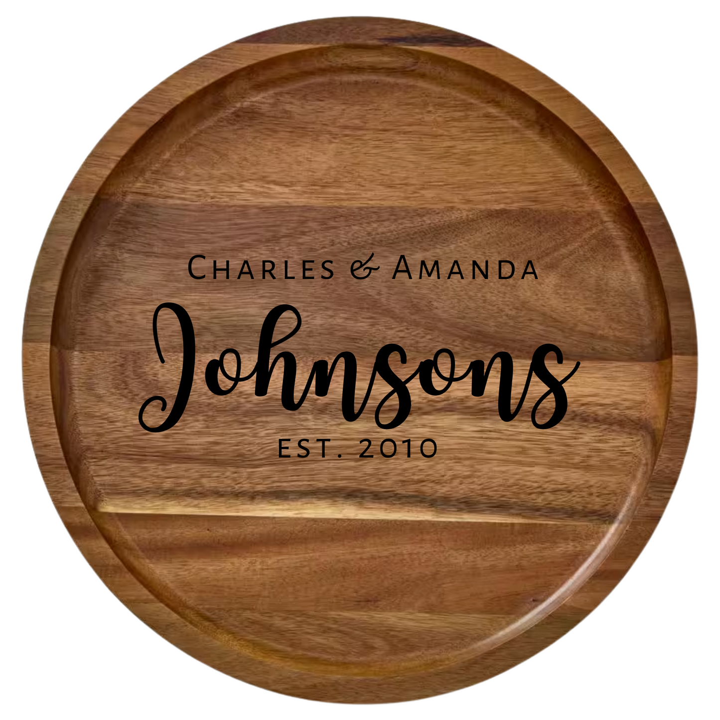 Shopify Farberware 14" Round Build-A-Board - Customizable Acacia Cutting Board with Secure Snap Lid and See-Through Top for Showcasing Food