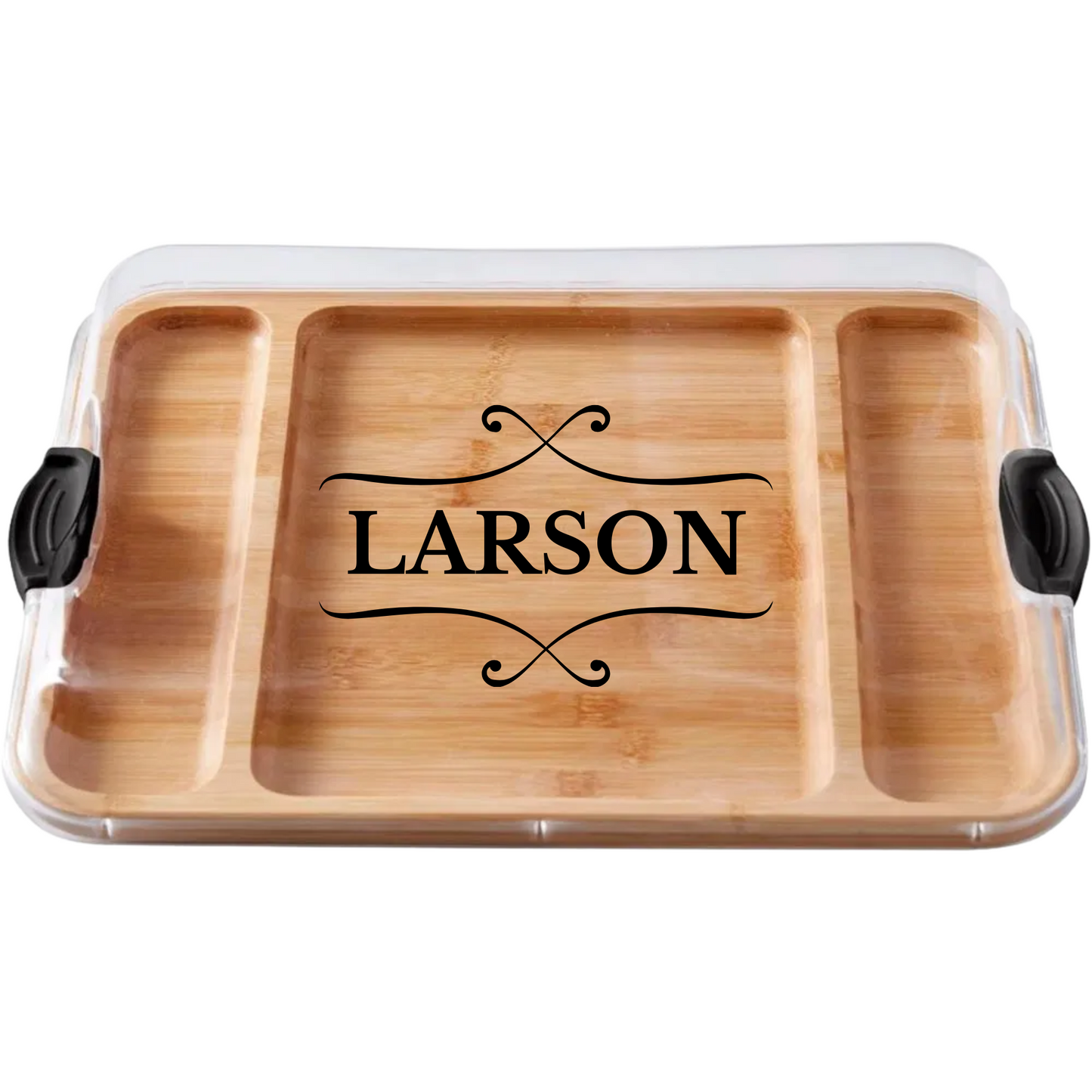 Customizable Farebareware Build-a-Board - 16" x 12" Bamboo Serving/Charcuterie Board with Clear Top