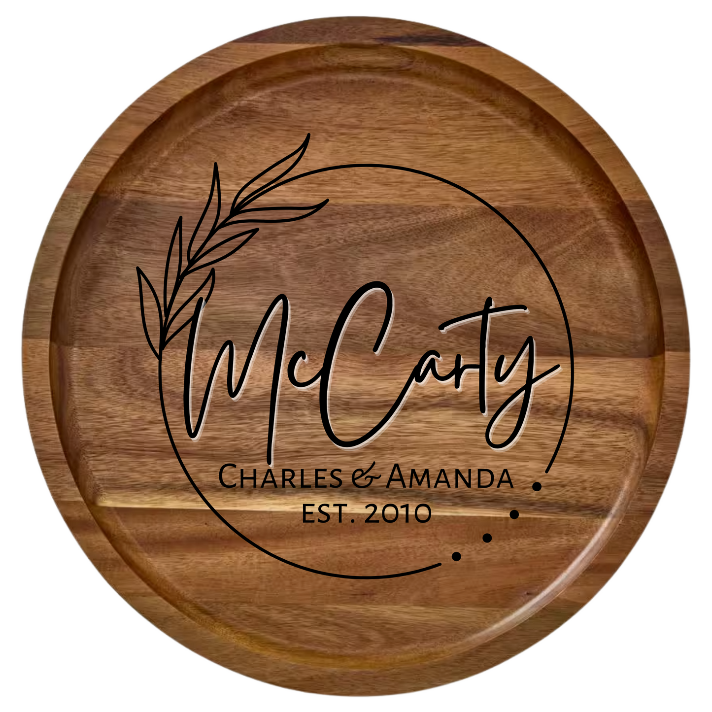 Shopify Farberware 14" Round Build-A-Board - Customizable Acacia Cutting Board with Secure Snap Lid and See-Through Top for Showcasing Food