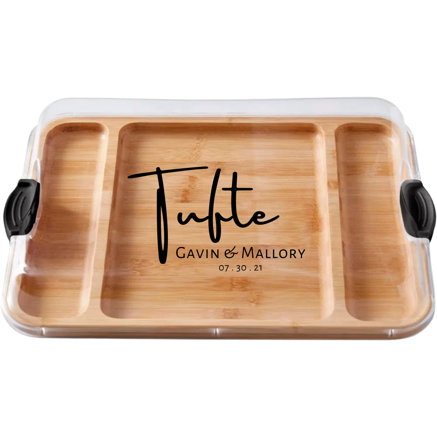 Customizable Farebareware Build-a-Board - 16" x 12" Bamboo Serving/Charcuterie Board with Clear Top