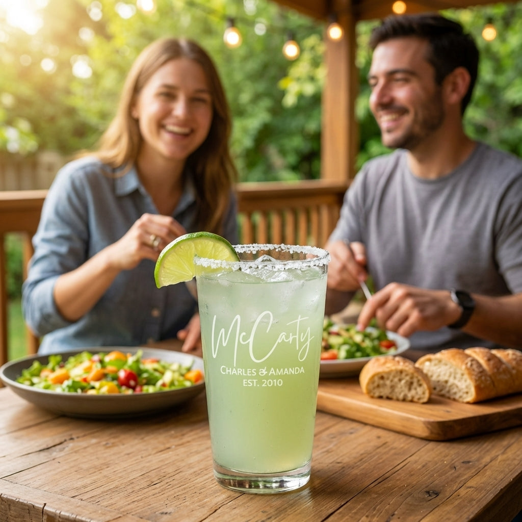 Create Your 16 OZ Personalized Pint Glass — Design Your Own Beer Glass For Home Bars, Weddings, And Breweries — Barware for Beer, Mixed Drinks, & Lemonade Durable Barware With Custom Designs