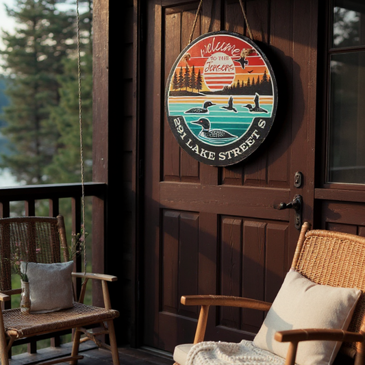 Personalized Serene Lake Welcome Sign For Indoor Or Outdoor Display — Multiple Size Options And Extremely Durable Home, Cabin, Or Lake House Decor, Perfect For Housewarmings, Weddings, And Realtor Closings