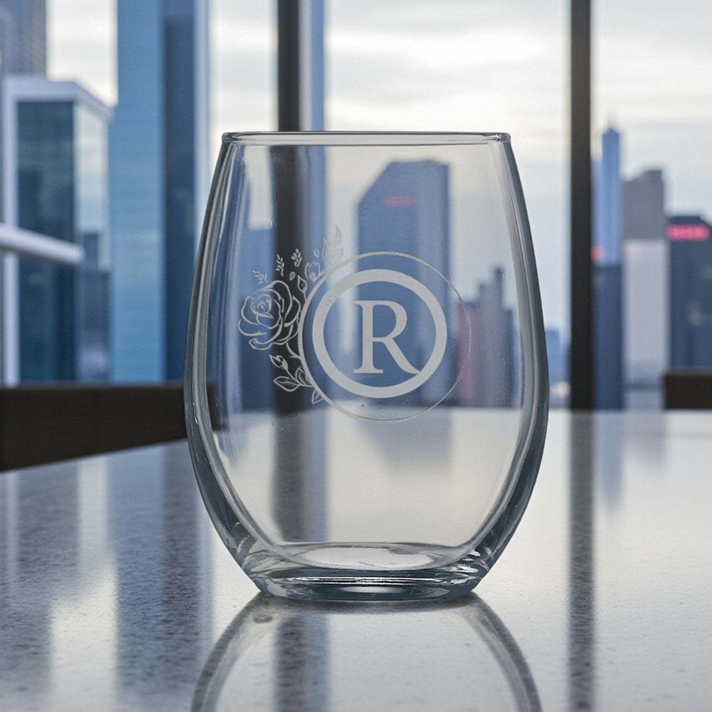 Personalized Stemless Wine Glasses — Design Your Own With Names, Monograms, Or Artwork — Elegant Drinkware For Weddings, Bridesmaids, Couples, And Home Entertaining