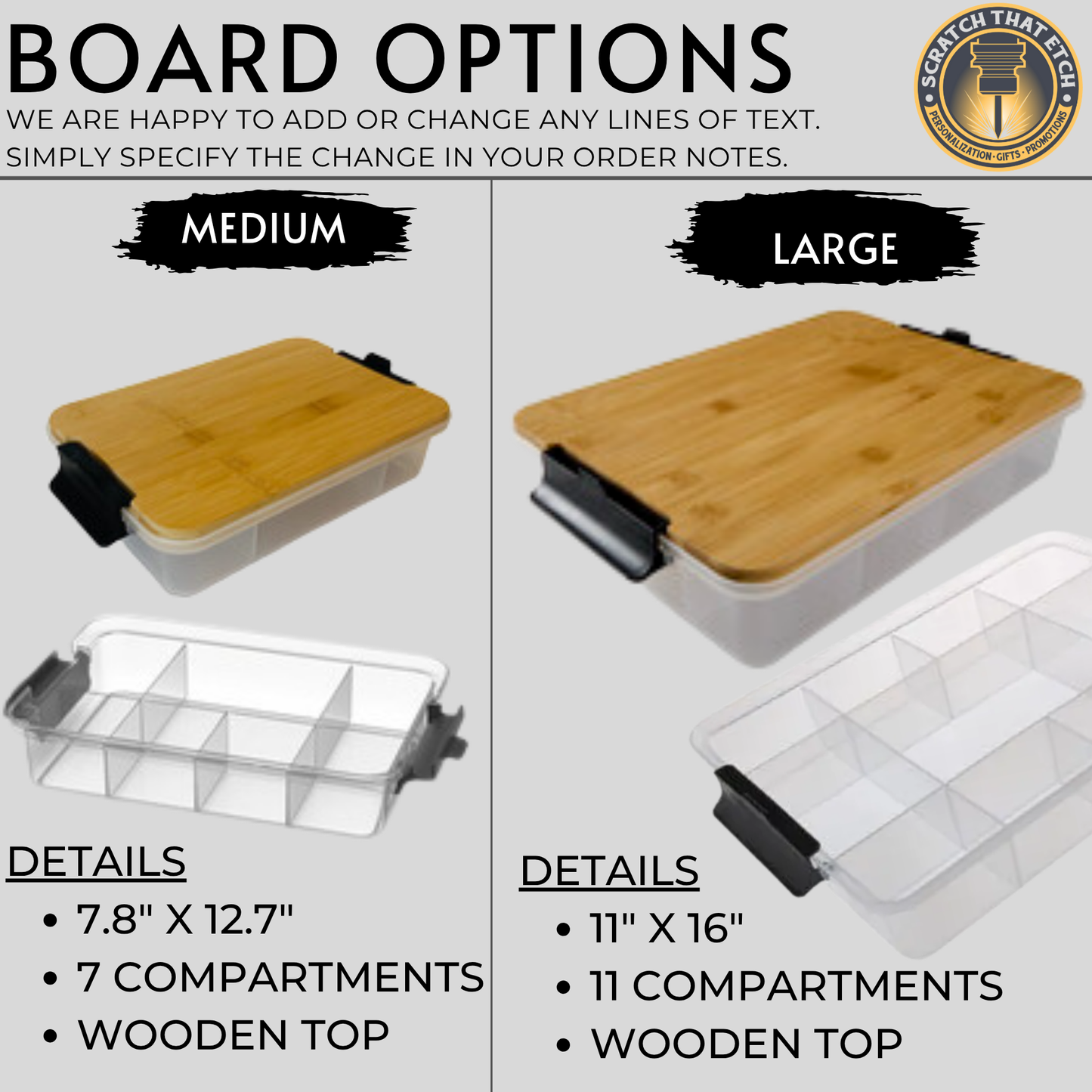 Personalized Snackle Box Featuring Custom Minnesota Designs — Comes In Two Sizes — BPA-Free And Food-Safe Compartments For Snacks On The Go - Cutting Board