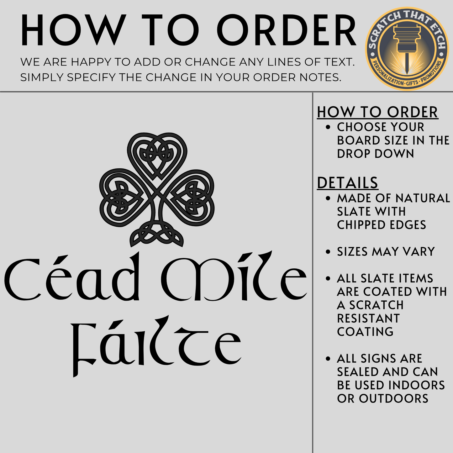 Irish Cead Mile Failte Personalized Slate Sign Welcome Plaque With Jute Rope For Indoor Outdoor Celtic Home Decor Rustic Entryway Housewarming