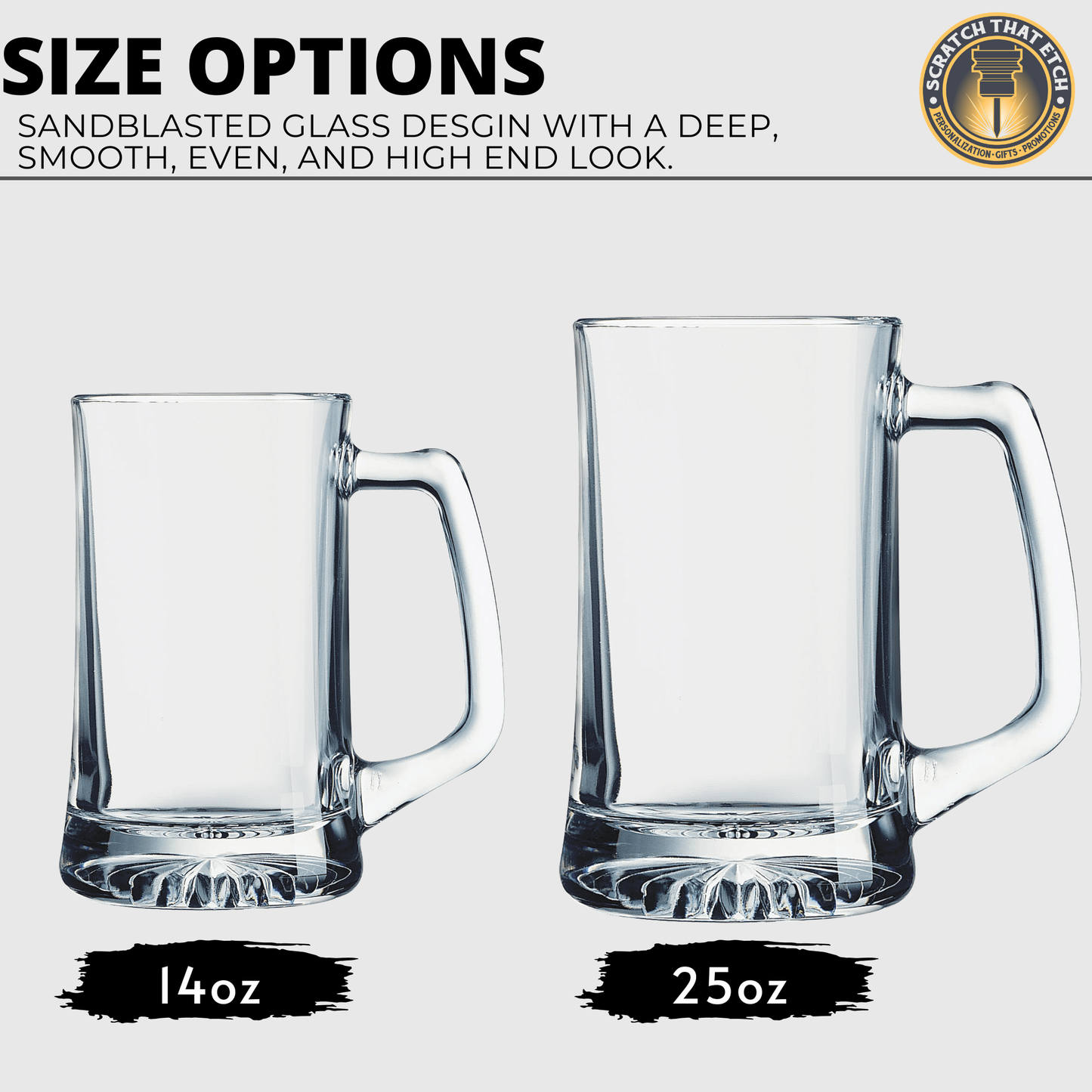 Personalized Beer Mug In 14 oz Or 25 oz — Design Your Own Permanently Marked, Dishwasher-Safe Drinkware For Home Bars, Weddings, And Celebrations