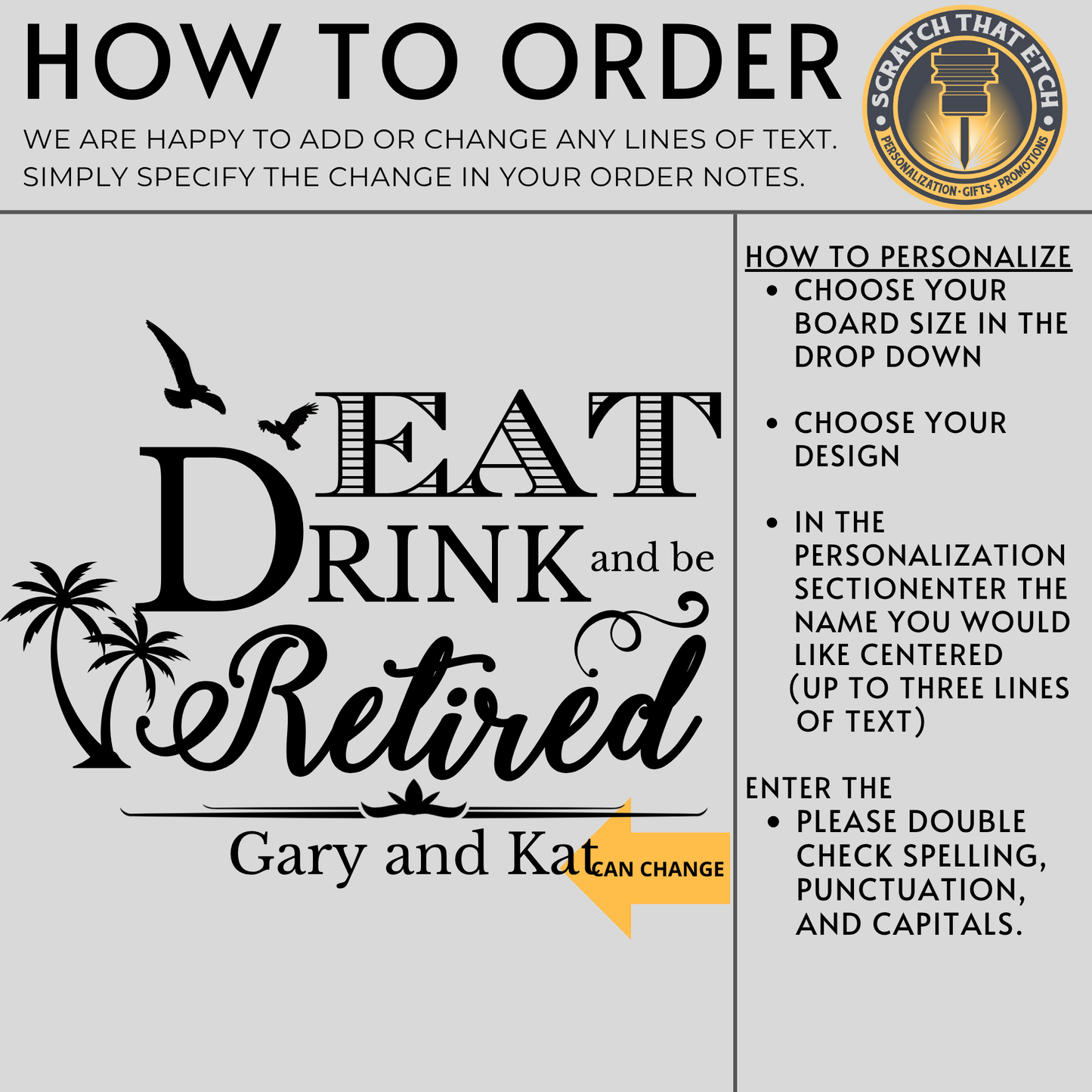 Eat, Drink & Be Retired Bamboo And Acacia Cutting Board And Charcuterie Serving Board – Customized Retirement Kitchen Decor, Cheese Board, Party Platter, Reversible, BPA-Free And Food Safe, Perfect For Celebrations, Farewell Parties, And Lasting Keepsakes