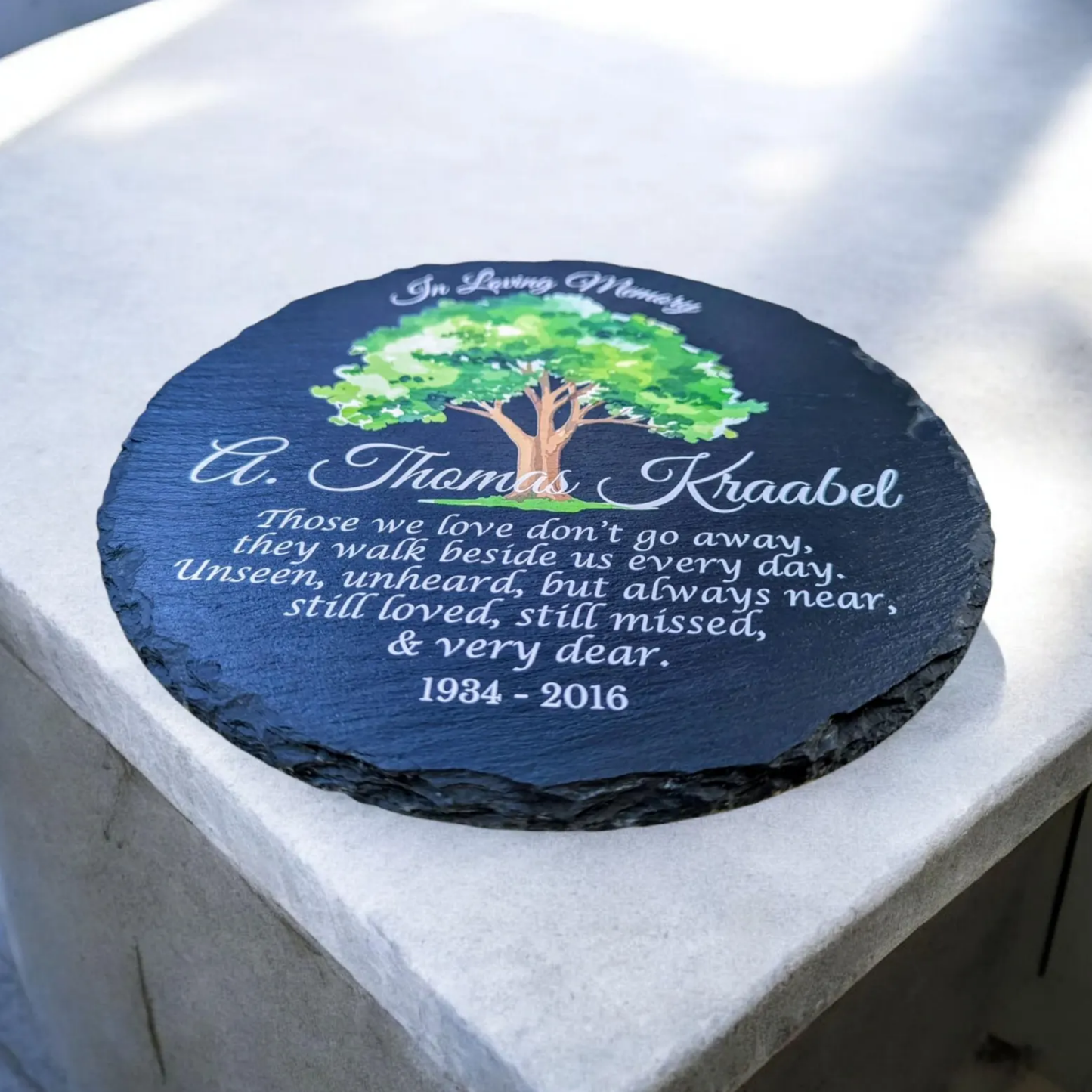 Personalized Memorial Bereavement Stone For Indoor Or Outdoor Display — Multiple Size Options And Extremely Durable Keepsake To Honor Loved Ones With Timeless Remembrance