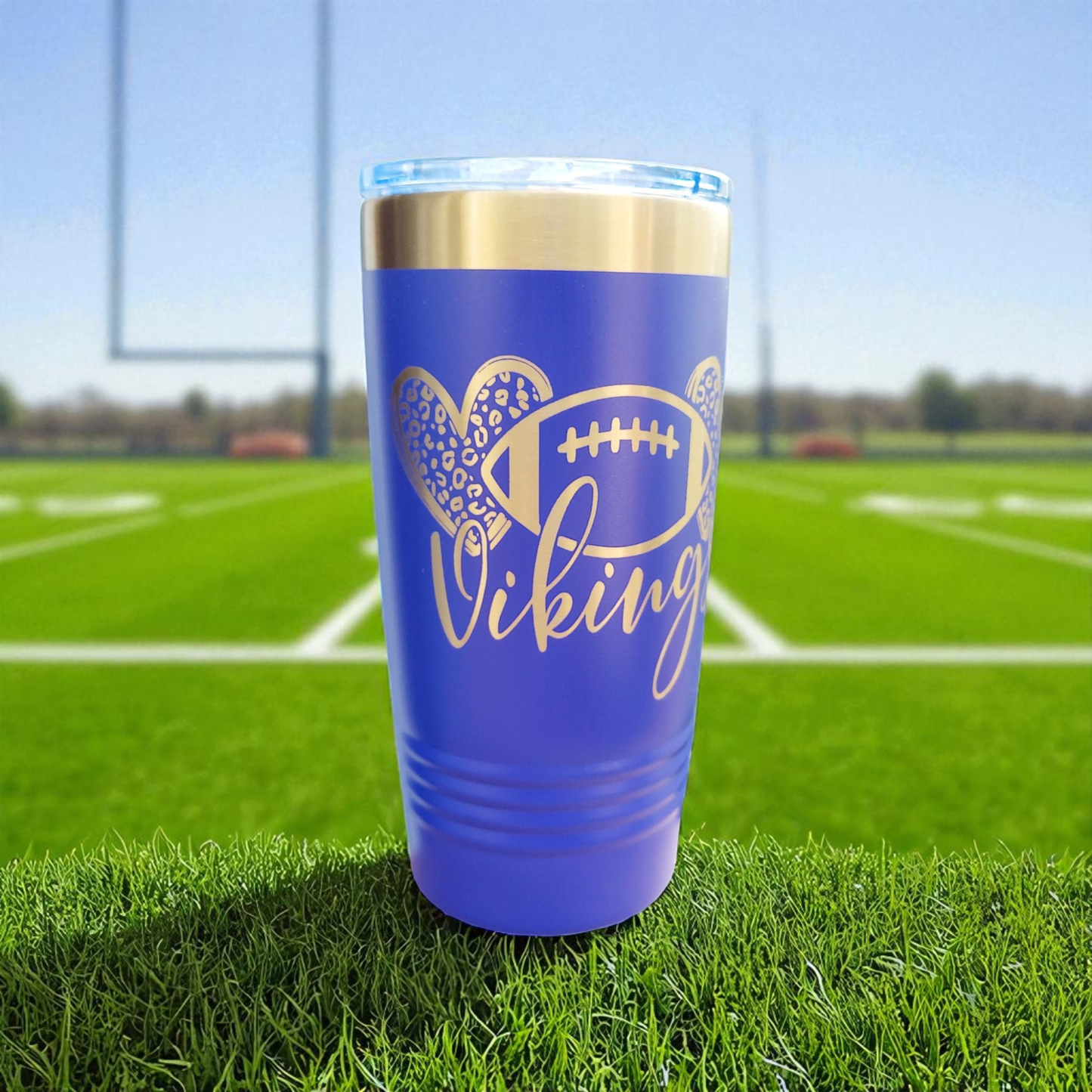 Personalized Purple And Silver 20oz Polar Camel Tumbler With Slider Lid For SKOL Football Fans