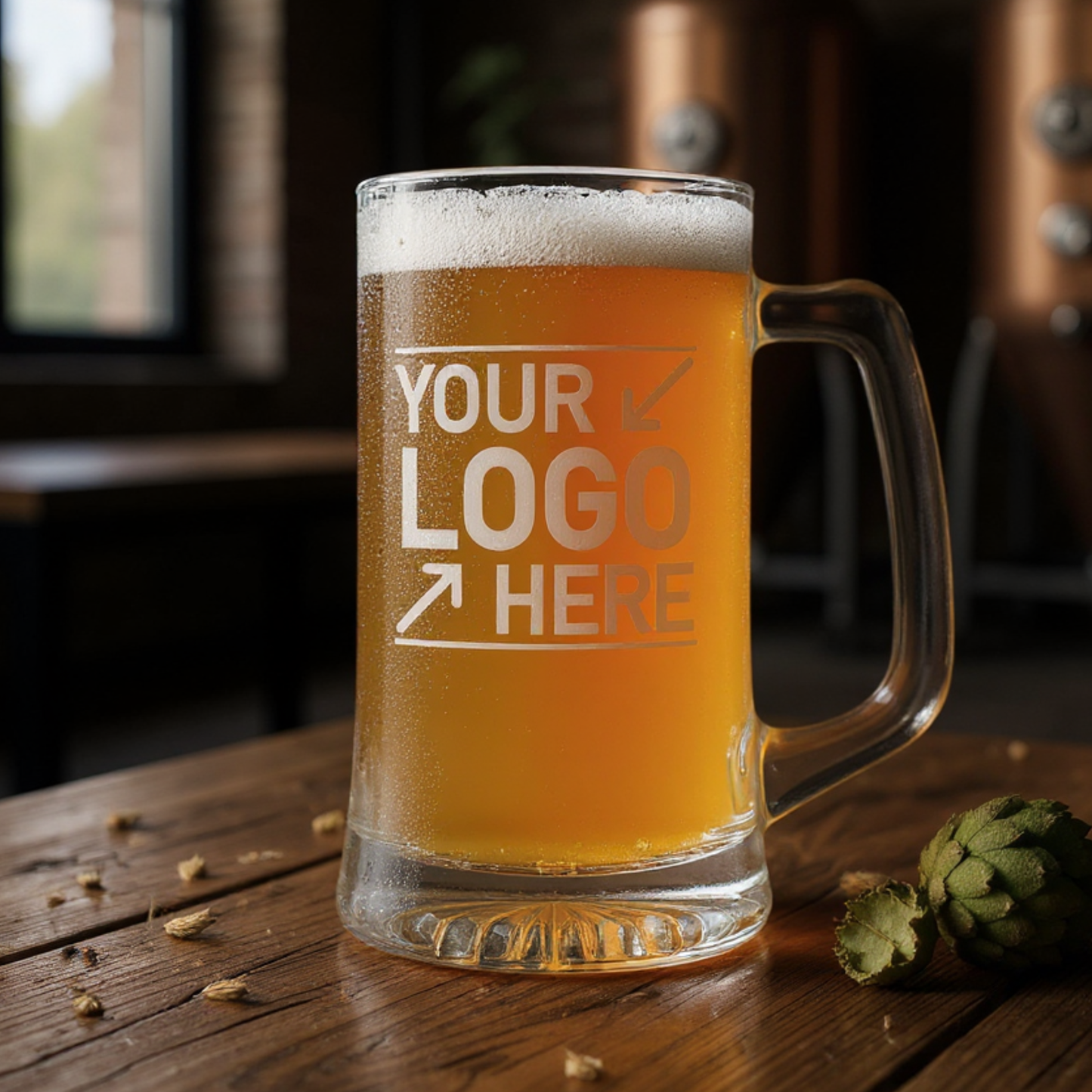 Personalized Beer Mug In 14 oz Or 25 oz — Design Your Own Permanently Marked, Dishwasher-Safe Drinkware For Home Bars, Weddings, And Celebrations