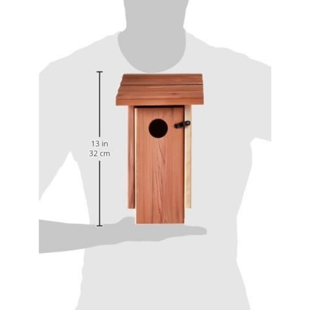Personalized Premium Eastern Red Cedar Birdhouse Made In USA For Housewarming, Birdwatchers And Realtor Closing