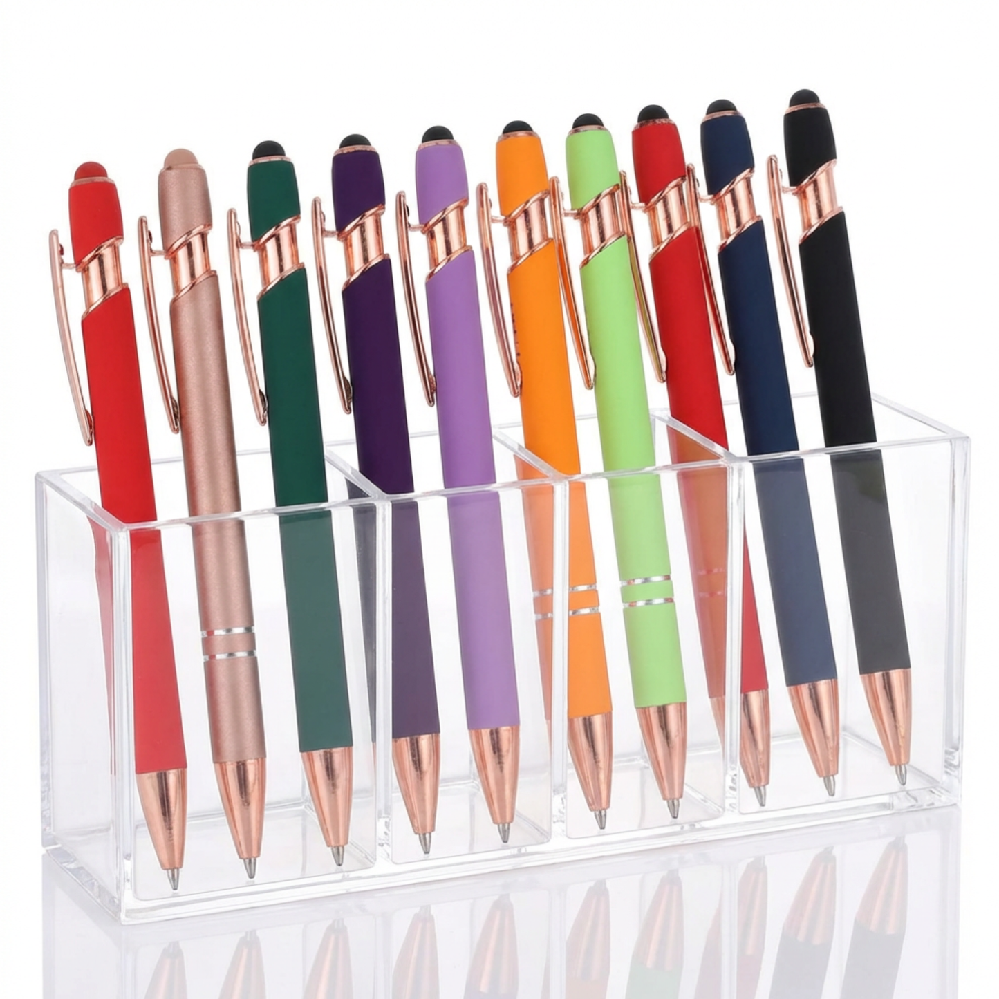 Personalized Silicone Stylus Pen with Name, Initials, or Event Details, Rose Gold Accents, Custom Gift for Work, School, or Corporate Events