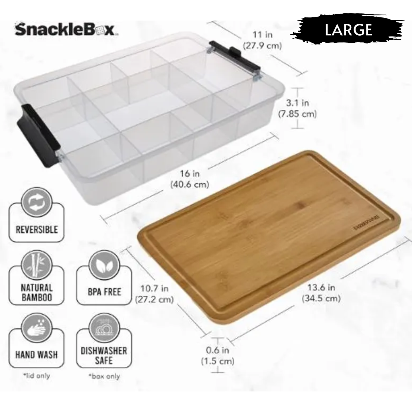 Personalized Snackle Box Featuring Custom Minnesota Designs — Comes In Two Sizes — BPA-Free And Food-Safe Compartments For Snacks On The Go - Cutting Board