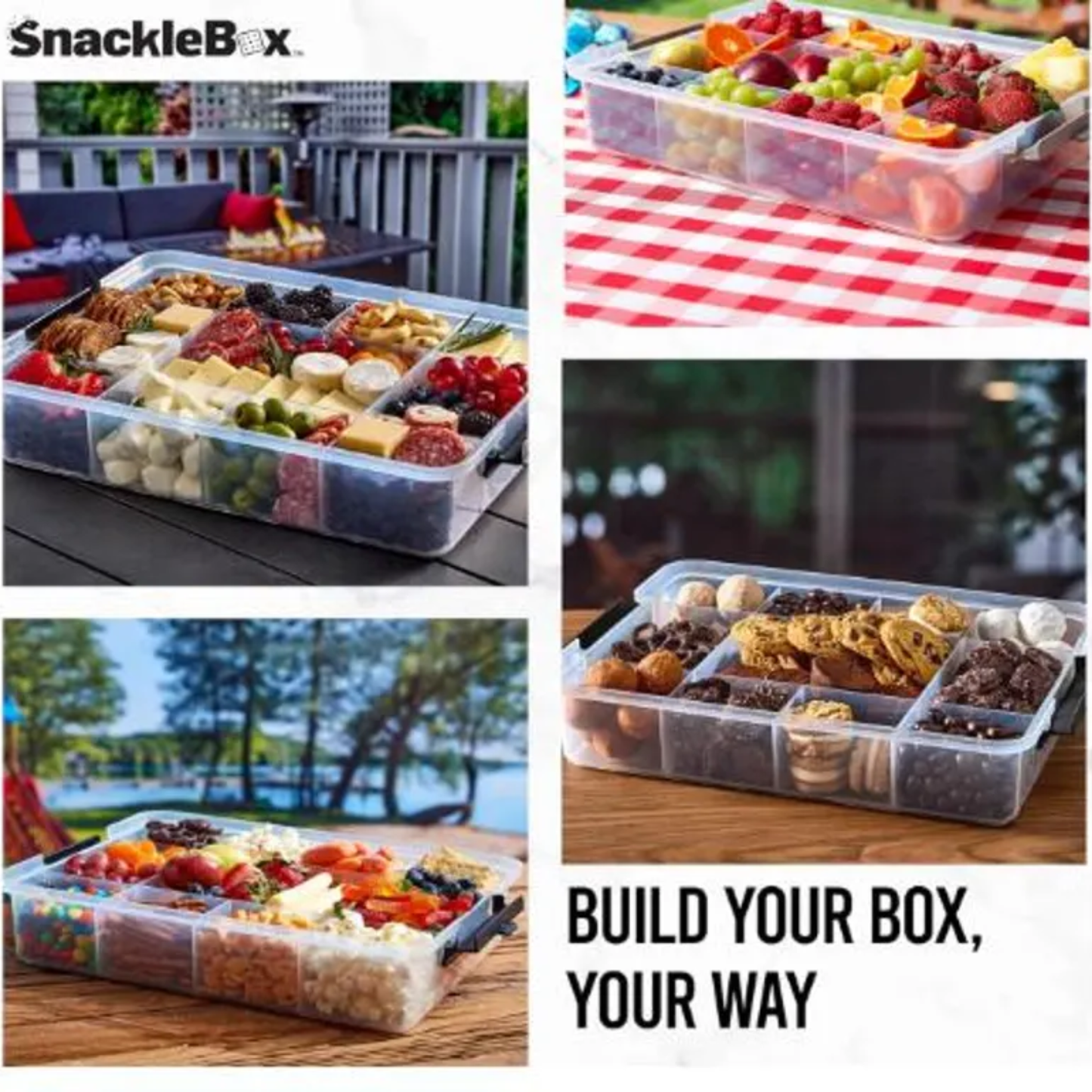 Personalized Snackle Box Featuring Custom Minnesota Designs — Comes In Two Sizes — BPA-Free And Food-Safe Compartments For Snacks On The Go - Cutting Board