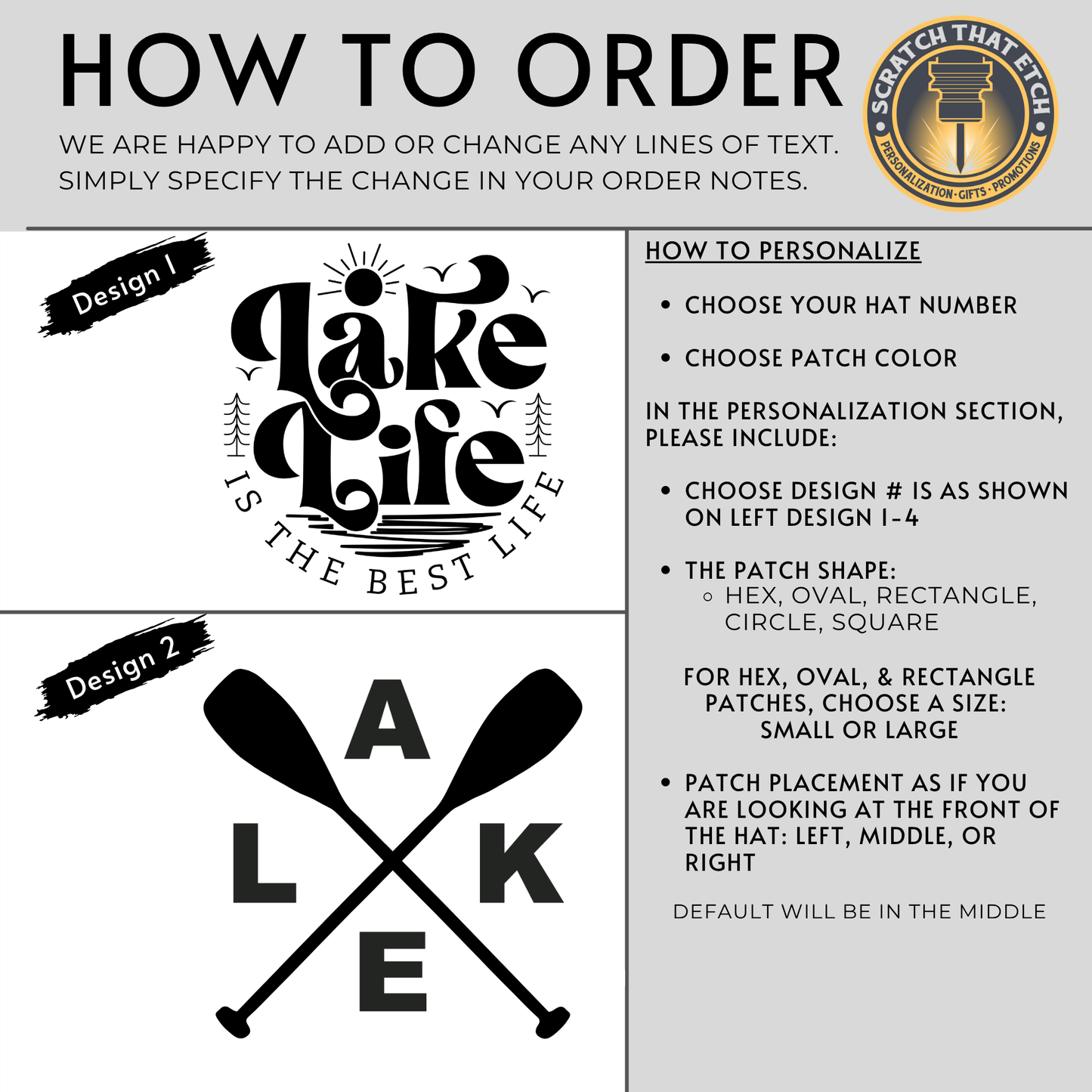 Personalized Lake Life Patch Hats, Richardson 112 Trucker Hat, Custom Logo Snapbacks, Beanies, Relaxed & Casual Hats with Patch, Fathers Day