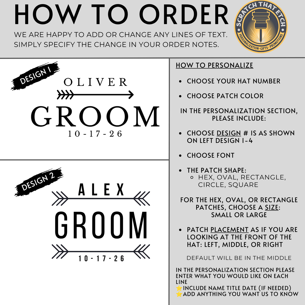 Personalized Wedding Party Hat, Custom Groomsmen Hat, Best Man Gift, Groom Hat Wedding Party Gift, 4 Designs To Choose From