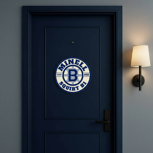 Personalized Hockey Door Sign Custom Name Number Team Colors Locker Decor Travel Team Room Sign Player Gift