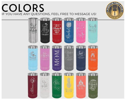 Custom Insulated Skinny Tumbler 22oz - Stainless Steel Drinkware for your Company, Teams, Schools, & Groups |  Hot-Cold Drinks Bulk Orders