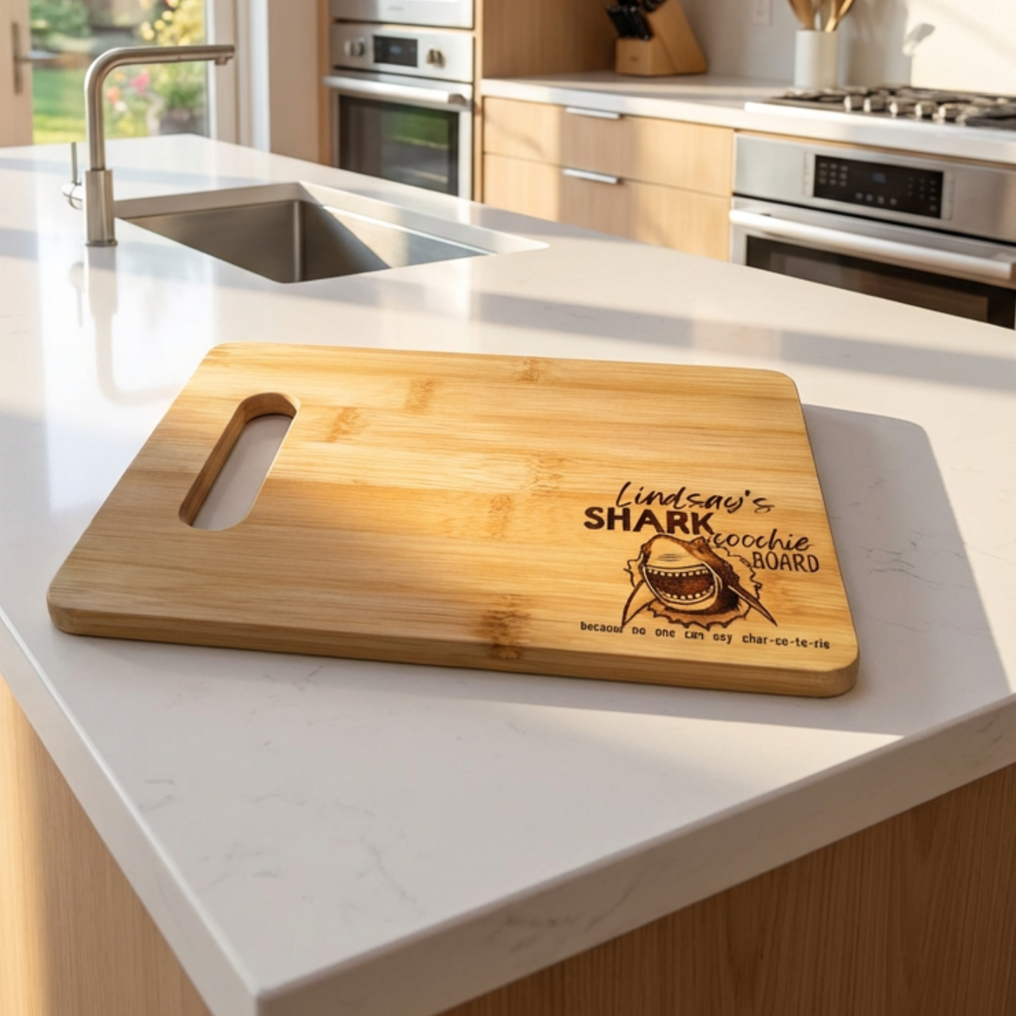 Personalized Shark Coochie Charcuterie Cutting Board Funny Cheese Board And Serving Tray With Name For Kitchen Decor And Parties