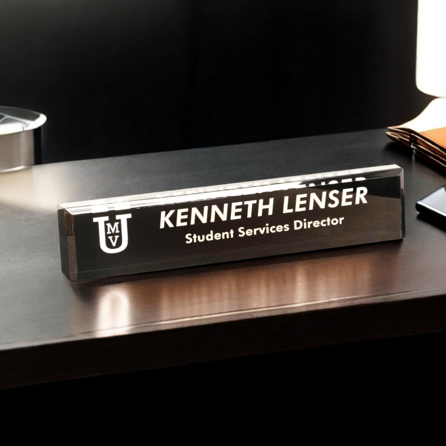Personalized Acrylic Desk Nameplate 10" x 2"- Customizable Office Decor, Perfect for Professionals & Executive Team | Bulk Orders Office Supplies
