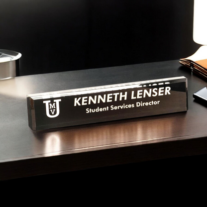 Personalized Acrylic Desk Nameplate 10" x 2"- Customizable Office Decor, Perfect for Professionals & Executive Team | Bulk Orders Office Supplies