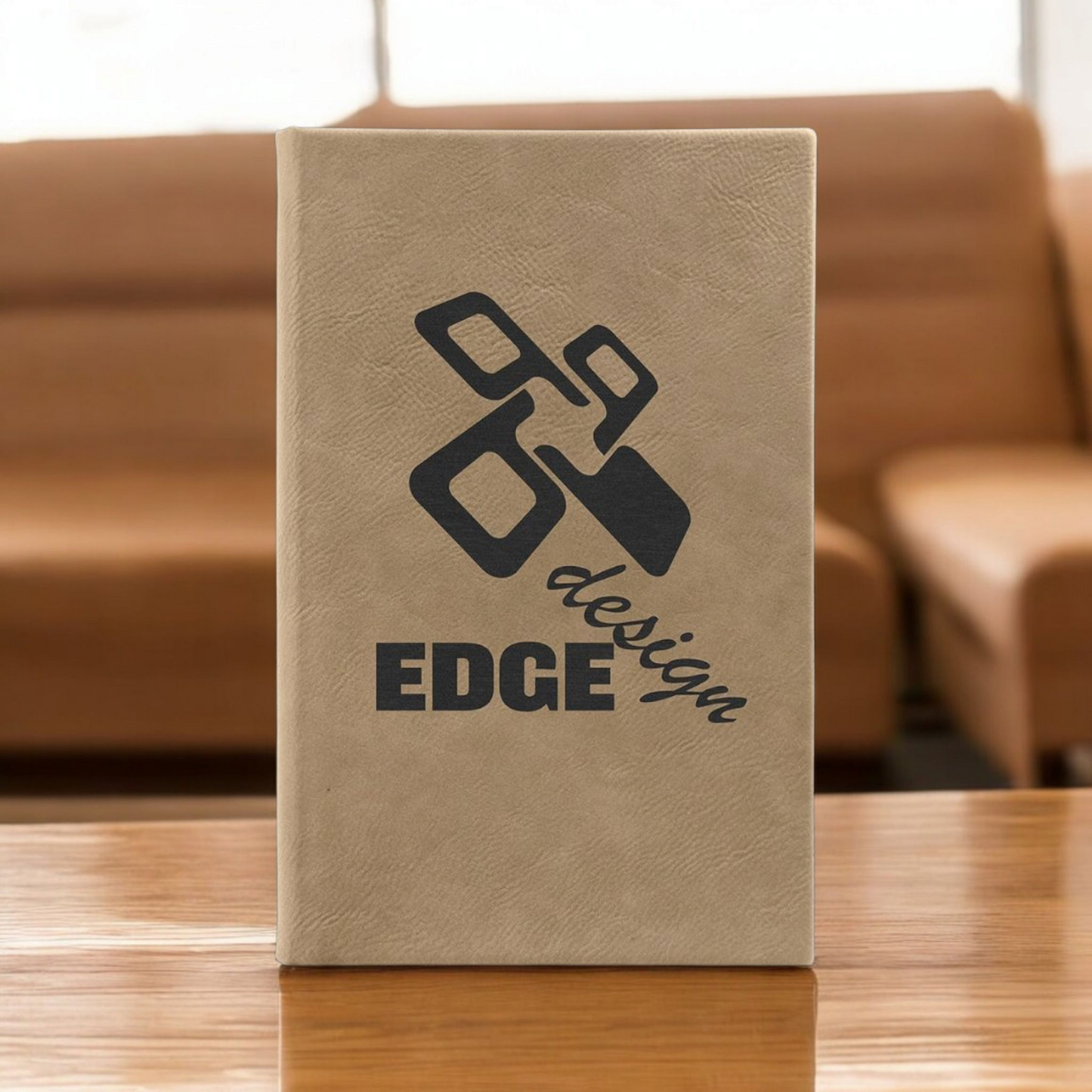 Personalized 5 1/4 x 8 1/4" Leatherette Sketch Book - Office Supplies Professionals & Businesses Blank Notebook Unlined Pages | Bulk Order