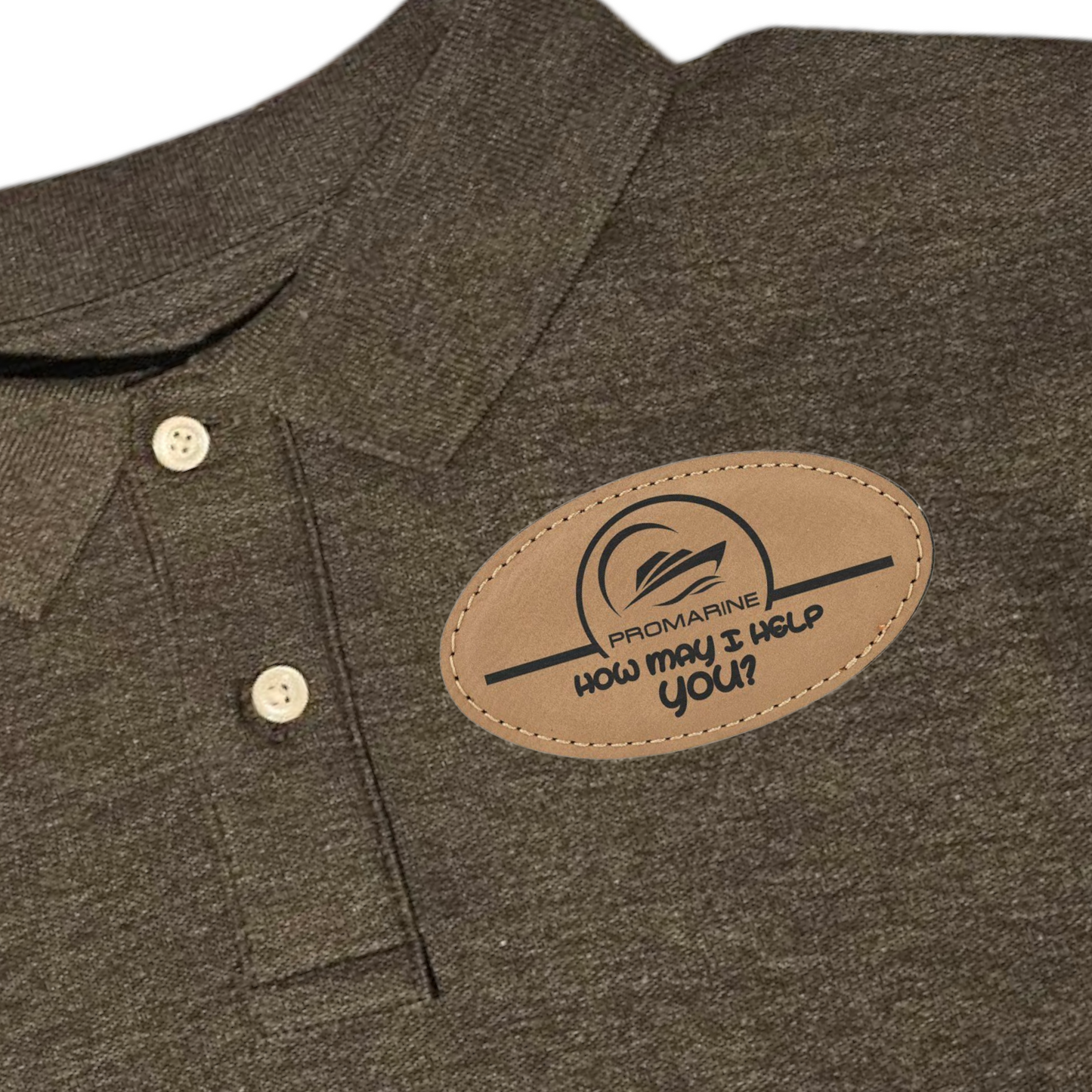 Custom Leatherette Name Tag  3 1/4" x 1 3/4" Oval Badge - Personalized Badge: Businesses, Schools, Events, Professional Branding | Bulk Orders