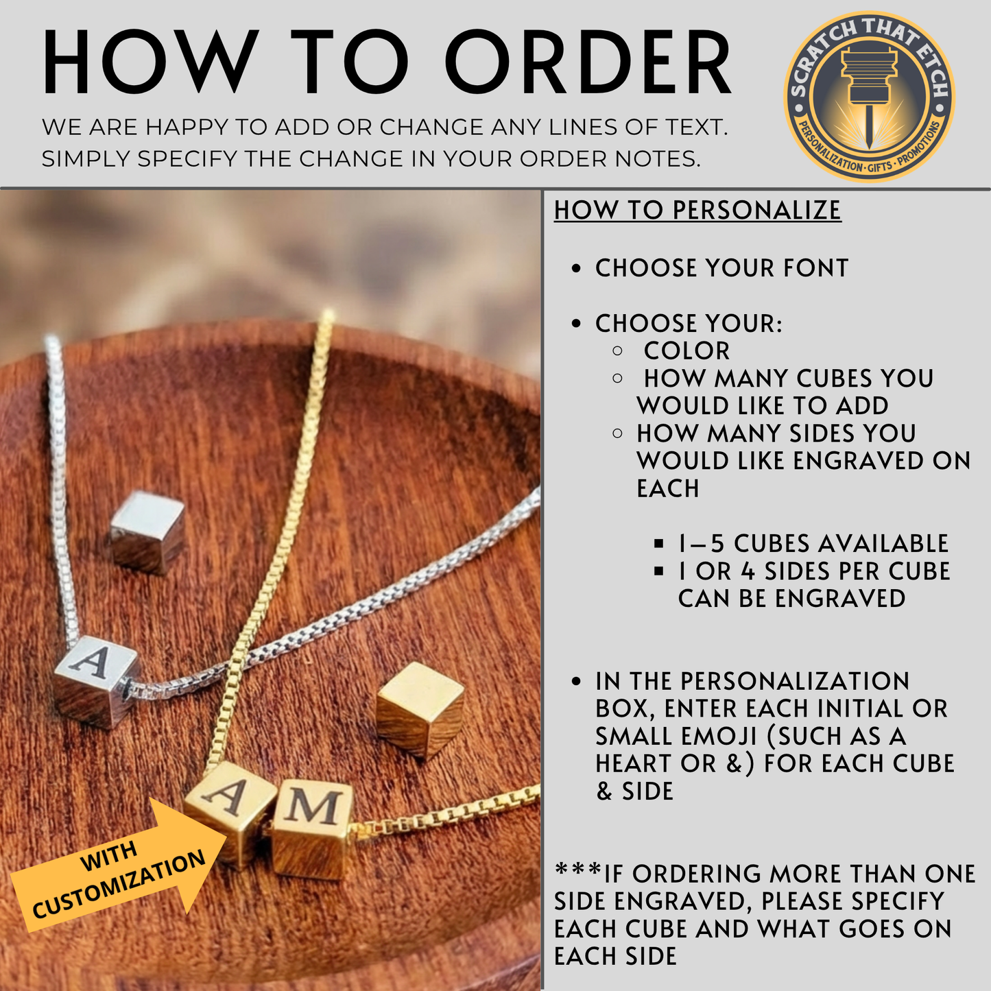 Personalized Cube Necklace with Initials for Moms with Kids Initials, Couples with Heart Emoji, BFF's,  For Ladies Young & Young at Heart