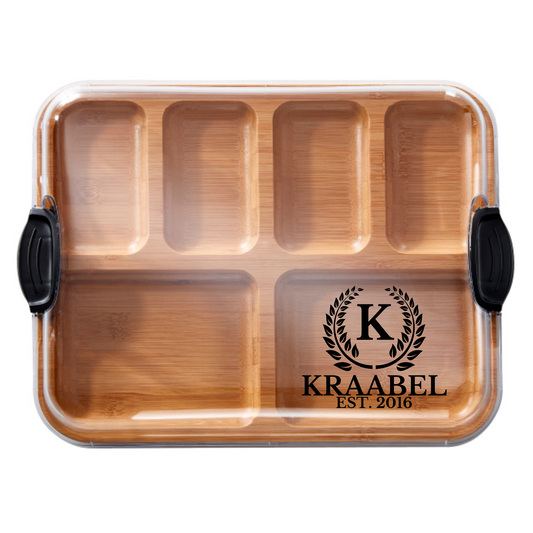 Customizable Farberware Build-a-Board - 11" x 14" Bamboo Serving/Charcuterie Board with Clear Top