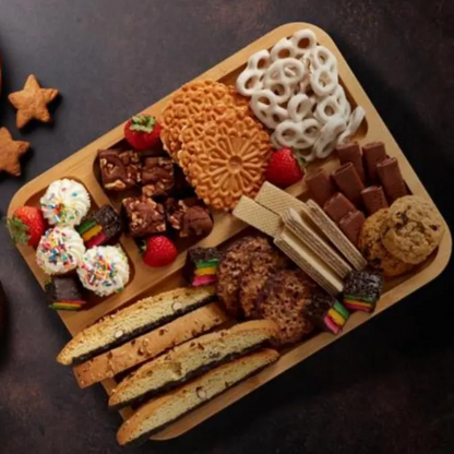 Customizable Farberware Build-a-Board - 11" x 14" Bamboo Serving/Charcuterie Board with Clear Top