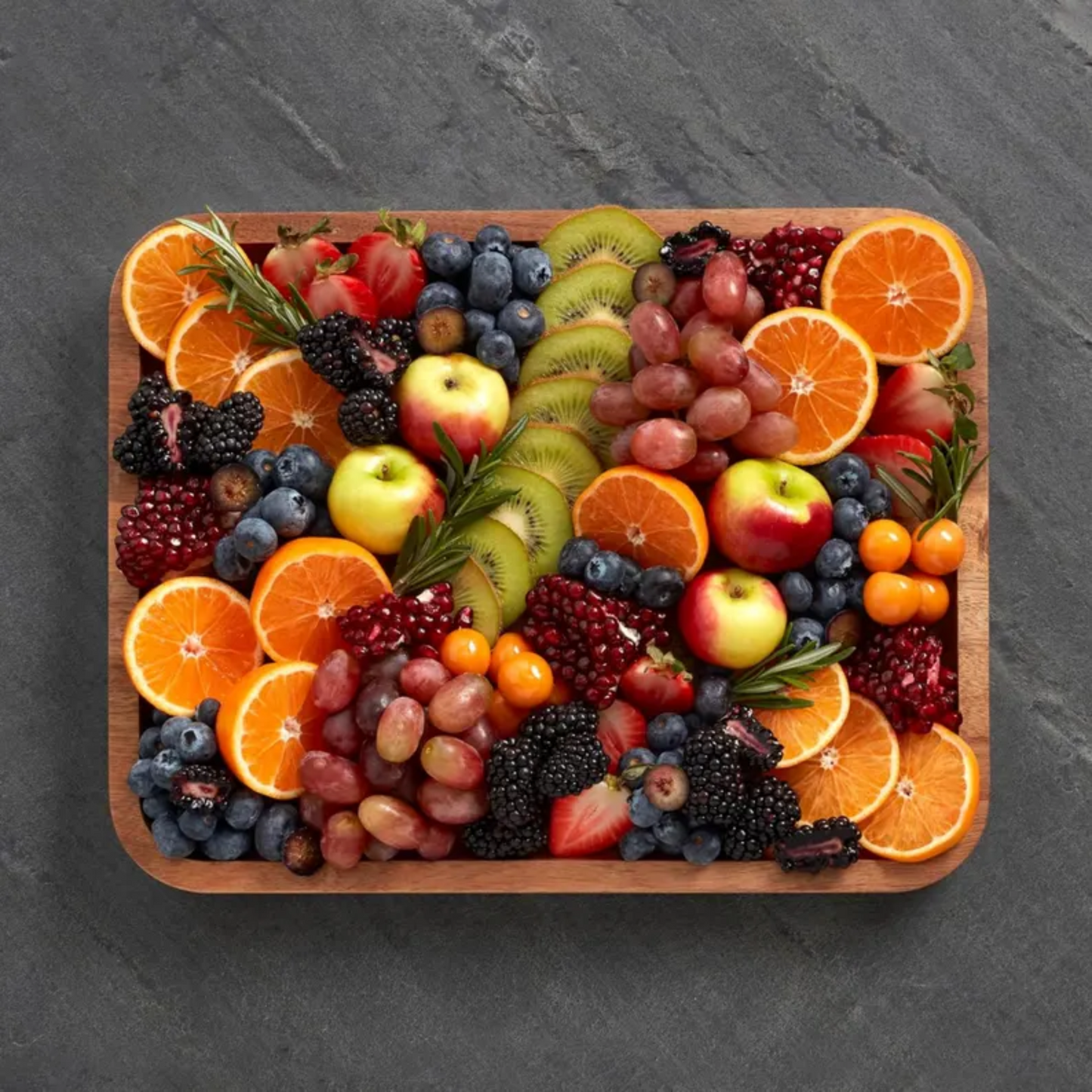 Customizable Farberware Build-a-Board - 11" x 14" Acacia Serving/Charcuterie Board with Clear Top