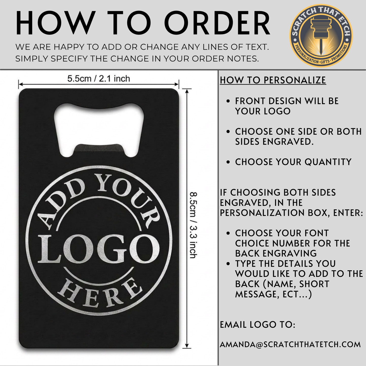 Custom Logo Wallet Bottle Opener, Corporate Gift, Promotional Giveaway, Trade Show Swag, Realtor Closing Gift, Branded Client Appreciation