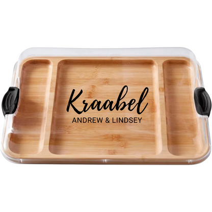 Customizable Farebareware Build-a-Board - 16" x 12" Bamboo Serving/Charcuterie Board with Clear Top