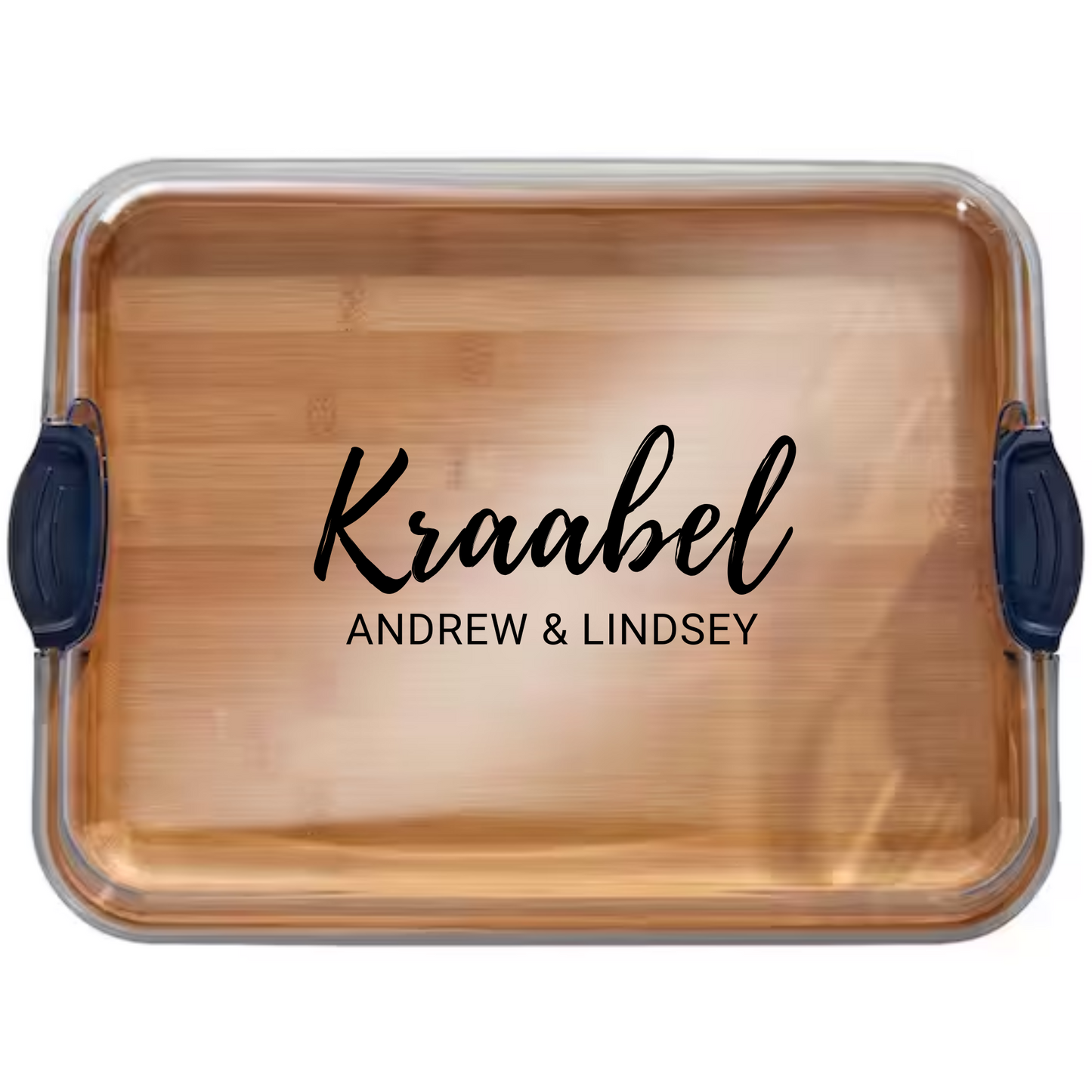 farberware 11" x 14" bamboo build-a-board with secure snap lid for see-through showcase of food - customizable quality serving board perfect for any occasion