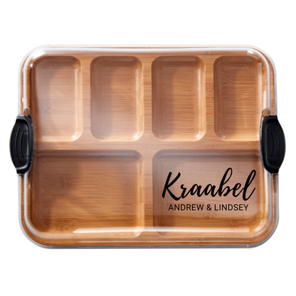 Customizable Farberware Build-a-Board - 11" x 14" Bamboo Serving/Charcuterie Board with Clear Top