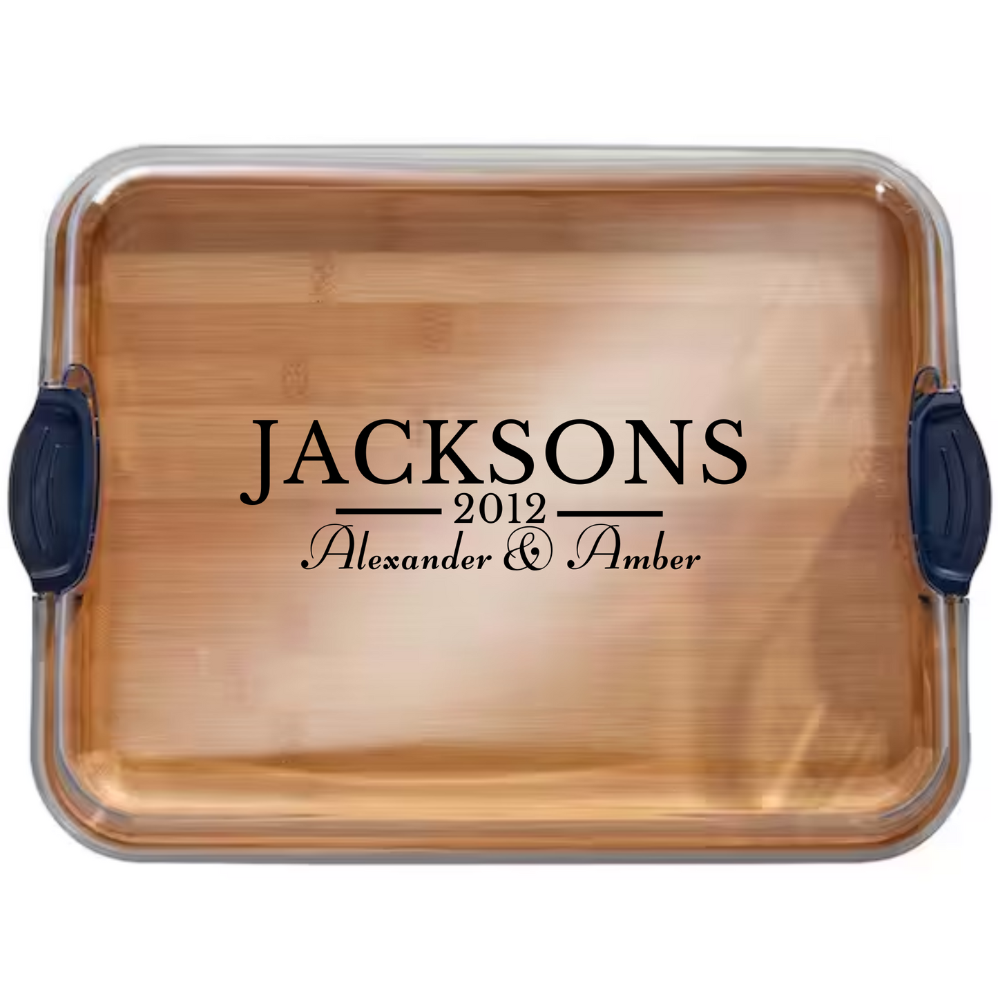 farberware 11" x 14" bamboo build-a-board with secure snap lid for see-through showcase of food - customizable quality serving board perfect for any occasion