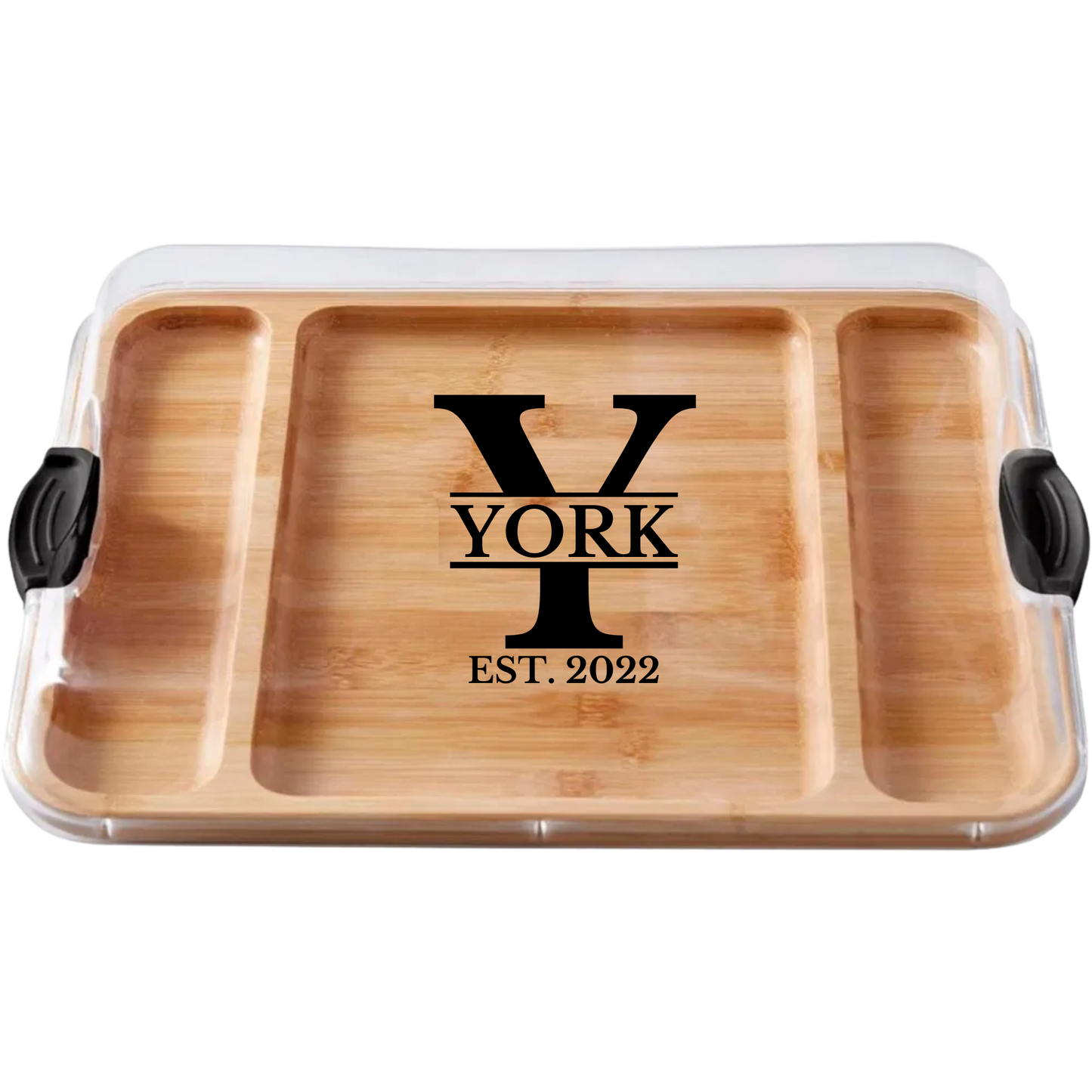 Customizable Farebareware Build-a-Board - 16" x 12" Bamboo Serving/Charcuterie Board with Clear Top