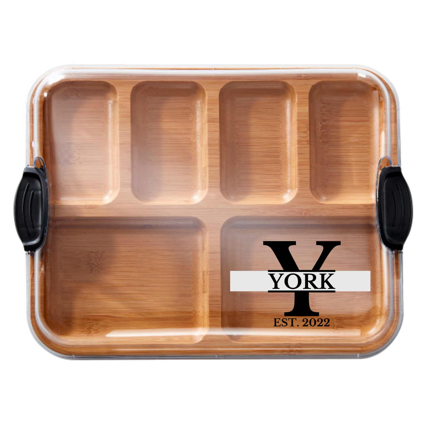 Customizable Farberware Build-a-Board - 11" x 14" Bamboo Serving/Charcuterie Board with Clear Top