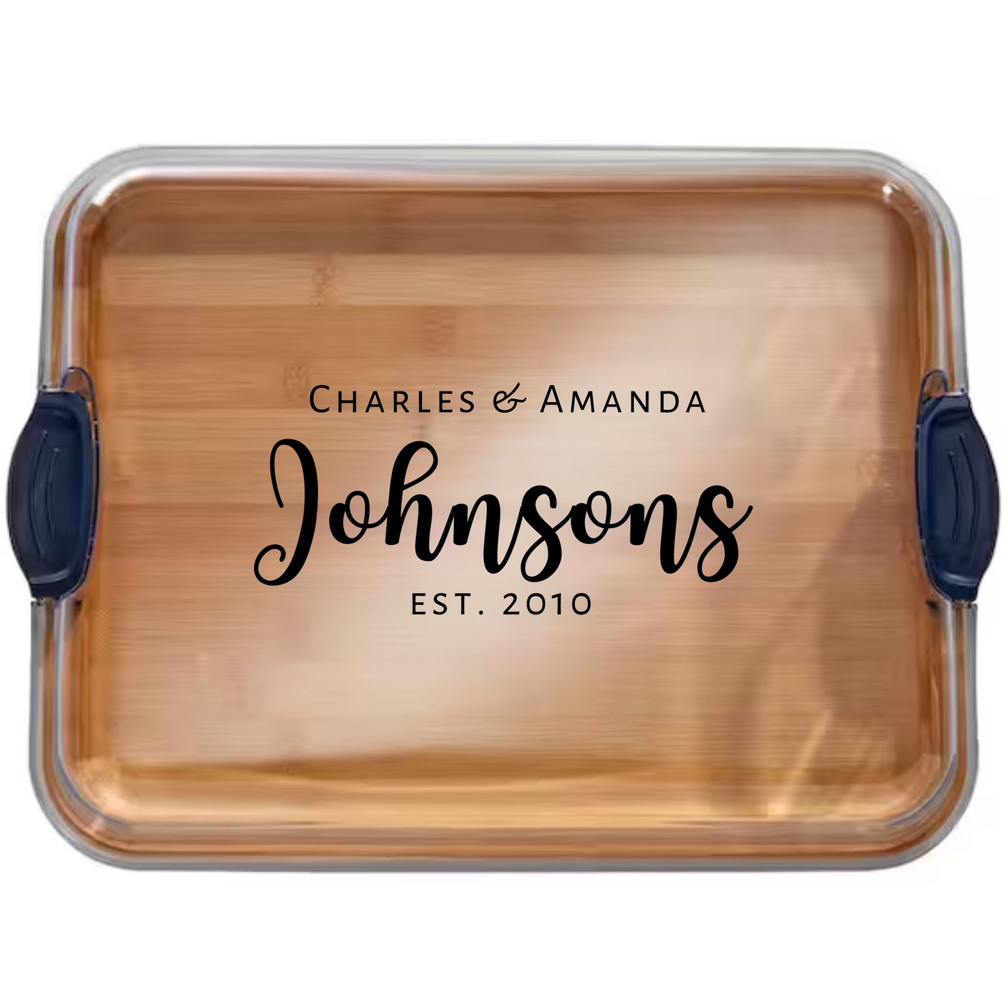 farberware 11" x 14" bamboo build-a-board with secure snap lid for see-through showcase of food - customizable quality serving board perfect for any occasion