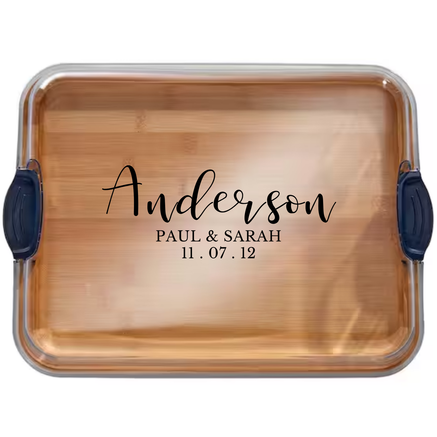farberware 11" x 14" bamboo build-a-board with secure snap lid for see-through showcase of food - customizable quality serving board perfect for any occasion