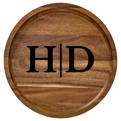 Shopify Farberware 14" Round Build-A-Board - Customizable Acacia Cutting Board with Secure Snap Lid and See-Through Top for Showcasing Food